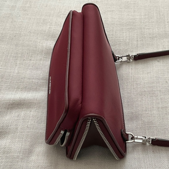 Michael Kors Burgundy Nylon & Leather Crossbody Shoulder Bag Clutch Wal… - Picture 5 of 16